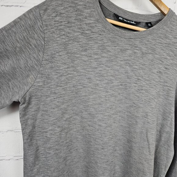 Travis Mathew Gray Long Sleeve Crewneck Shirt Mens M Peru Cotton Blend Modern - Picture 2 of 13